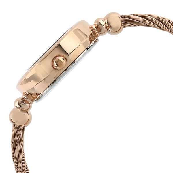 Titan Quartz Analog White Dial Rose Gold Metal Strap Watch For Women - image number 2