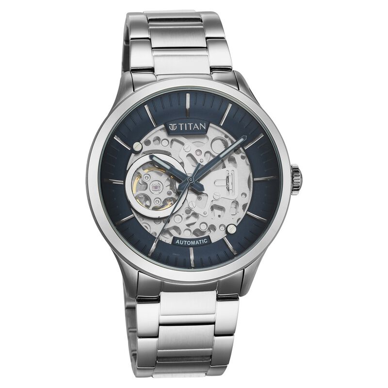 Buy Online Titan Metal Mechanicals Blue Dial Automatic Stainless Steel  Strap watch for Men - nr90140sm01 | Titan