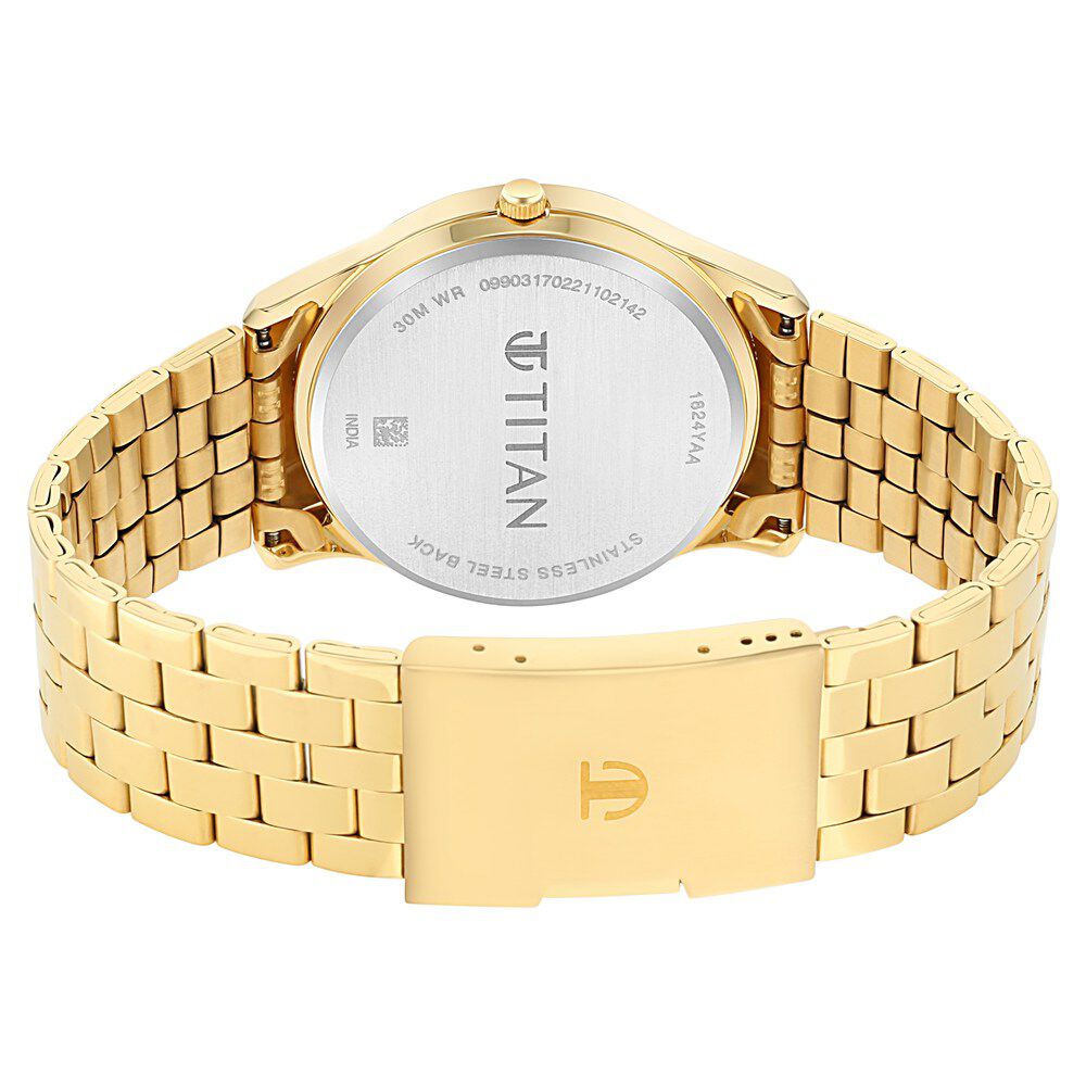 Buy Online Titan Quartz Analog with Day and Date Black Dial Metal