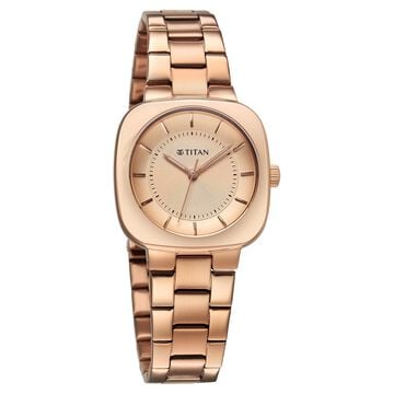 Titan Horizon Quartz Analog Rose Gold Dial Stainless Steel Strap Watch For Women
