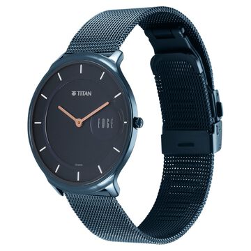 Titan Edge Slim Stainless Steel Blue Dial Analog Watch for Men
