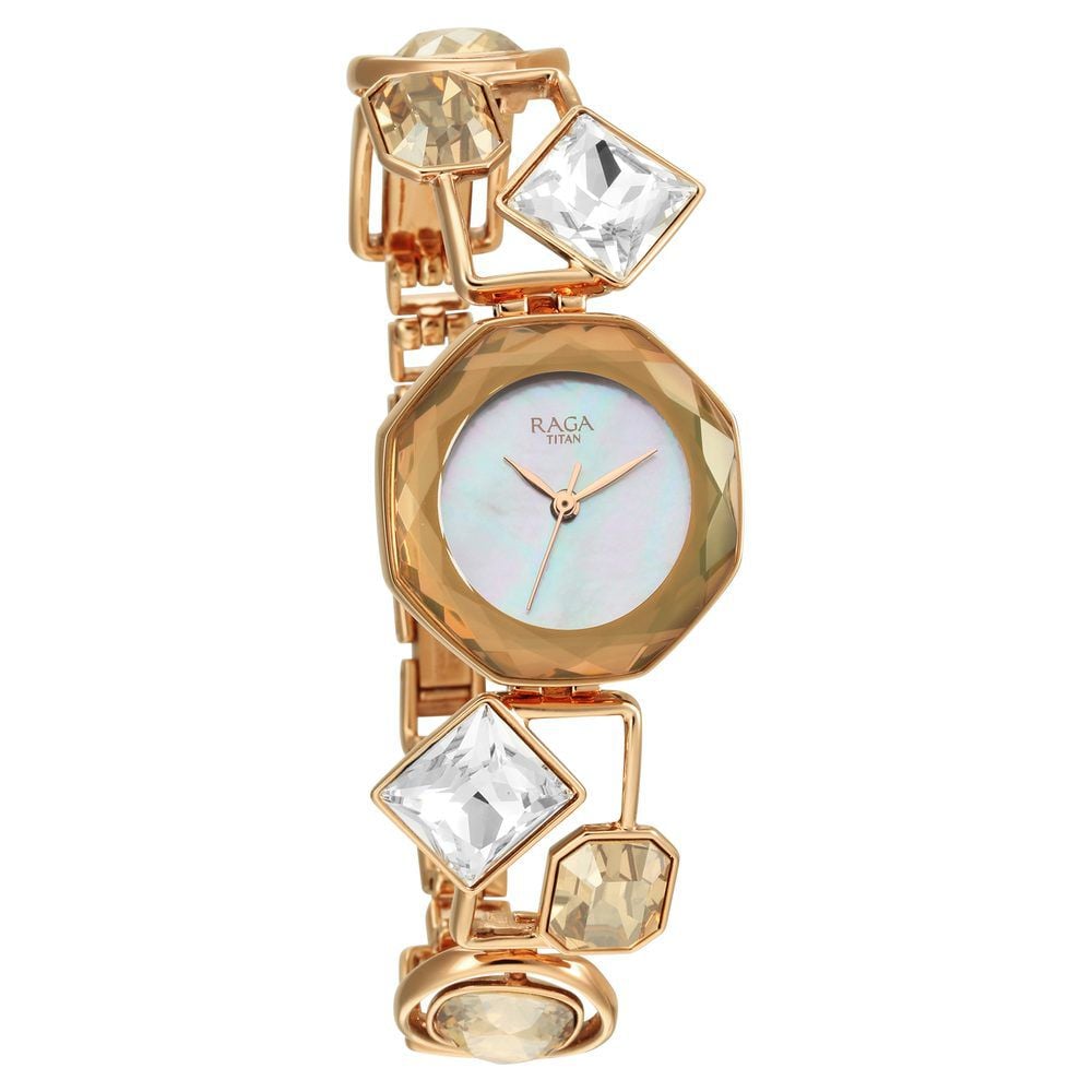 Buy Online Titan Raga Love All Analog Mother of pearl Dial Metal
