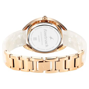 Fastrack Younique Quartz Analog Mother Of Pearl Dial Acetate And Metal Strap Watch For Girls