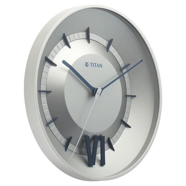 Titan Contemporary Wall Clock with Silver Dial Silent Sweep Technology - 32 cm x 32 cm (Medium) - image number 2