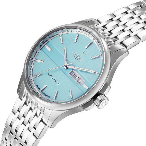 Xylys Automatic Blue Dial Silver Stainless Steel Strap Watch For Men - image number 3