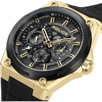 Police Quartz Multifunction Black Silicone Strap for Men