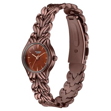 Poze Poze Quartz Analog Brown Dial Brown Metal Strap Watch For Women