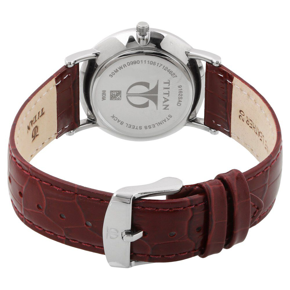 Titan Quartz Analog with Date Black Dial Leather Strap Watch for Men