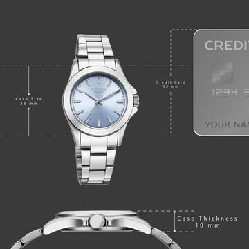 Sonata Poze Quartz Analog Blue Dial Silver Stainless Steel Strap Watch For Men