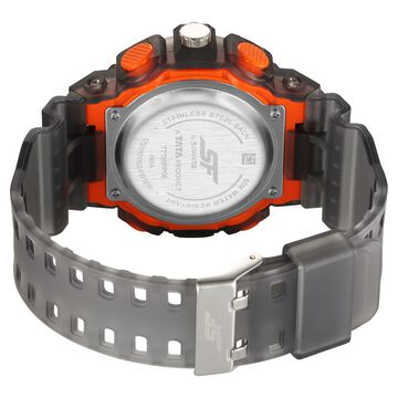 SF Analog Digital Orange Dial PU Strap Watch For Men
