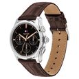 Tommy Hilfiger Quartz Multifunction Black Dial Brown Leather Strap Watch For Men - image number 1
