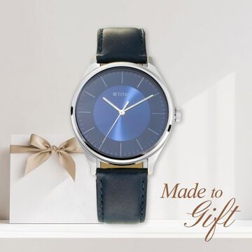 Titan Men's Urban Edge Lustrous Blue Dial Leather Watch