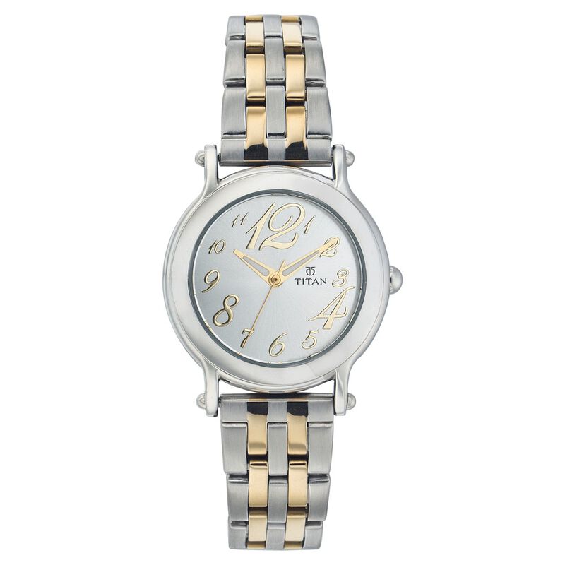 Titan Quartz Analog Silver Dial Watch for Women