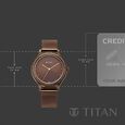 Titan Purple Superheads Quartz Analog Brown Dial Brown Stainless Steel Strap Watch For Women - image number 3