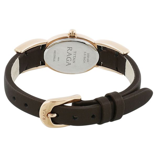 Titan Raga Brown Dial Analog Leather Strap watch for Women - image number 3