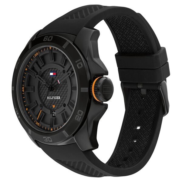 Tommy Hilfiger Quartz Analog with Date Black Dial Black Silicone Strap Watch for Men - image number 1