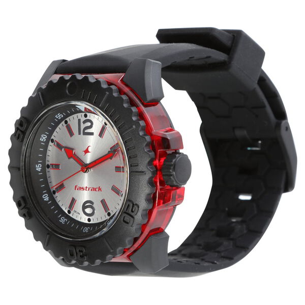 Fastrack Quartz Analog Silver Dial Plastic Strap Watch for Guys - image number 1