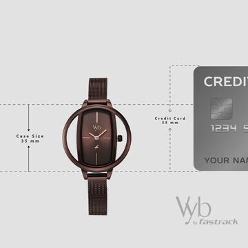 Vyb Charmer By Fastrack Quartz Analog Brown Dial Brown Stainless Steel Strap Watch For Girls