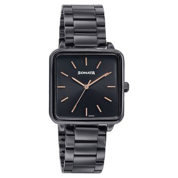 Sonata Wedding Edit Quartz Analog Black Dial Stainless Steel Strap Watch For Women