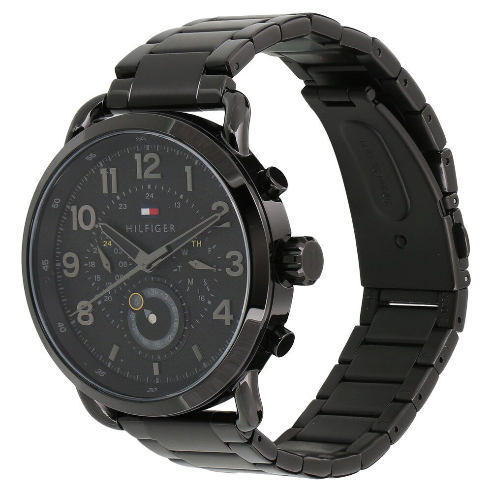 Buy Online Tommy Hilfiger Quartz Multifunction Black Dial Stainless Steel Strap Watch for Men ncth1791423 Titan