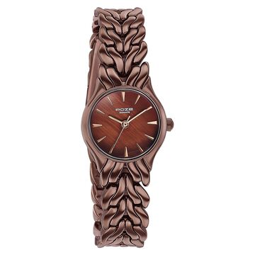 Poze Poze Quartz Analog Brown Dial Brown Metal Strap Watch For Women