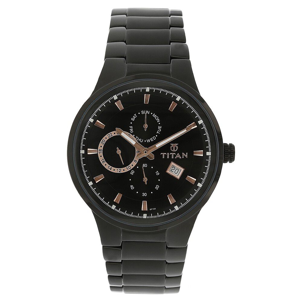 Titan black metal watches for mens best sale