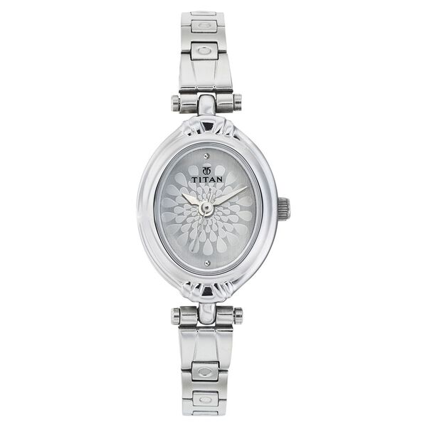 Titan Quartz Analog Silver Dial Stainless Steel Strap Watch for Women - image number 0