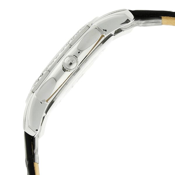 Xylys Swiss Analog Black Leather Strap and Mother of Pearl Dial Watch For Women - image number 2