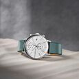 Titan Quartz Chronograph Silver Dial Leather Strap Watch for Men - image number 0