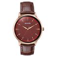 Sonata Jashn Quartz Analog Golden Dial Brown Leather Strap Watch For Men