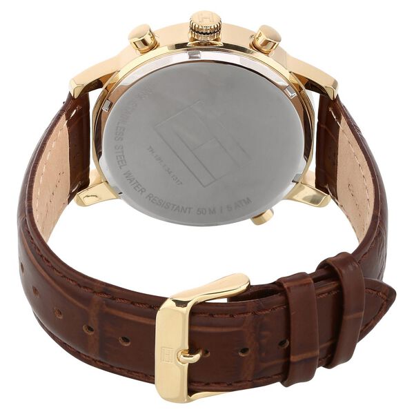 Tommy Hilfiger Quartz Analog Silver Dial Leather Strap Watch for Men - image number 3