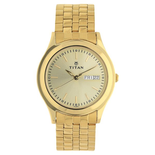 Titan Champagne Dial Analog with Day and Date watch for Men - image number 0