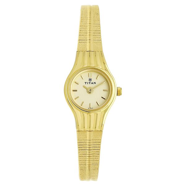 Titan Quartz Analog Champagne Dial Metal Strap Watch for Women - image number 0