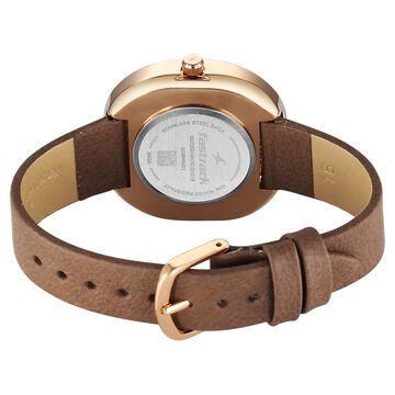 Fastrack Gelato rosegold analog leather strap watch with Chocolate dial for Girls