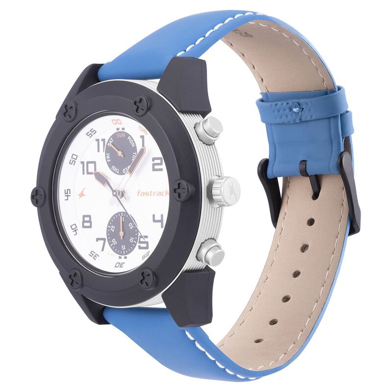 Fastrack Modular Quartz Analog White Dial Leather Strap Watch for Guys - image number 2