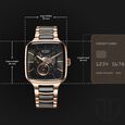 Titan Ceramic Fusion Automatic Square Blue Dial Silver Dual-Toned Stainless Steel Bracelet Watch for Men - image number 7