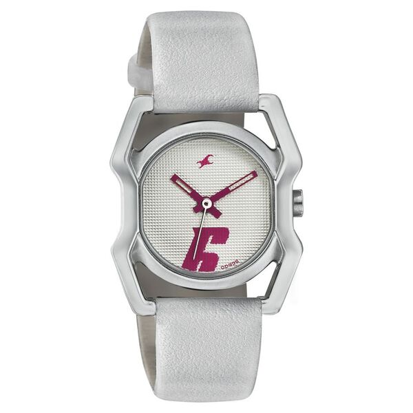 Fastrack Quartz Analog Silver Dial Leather Strap Watch for Girls - image number 0