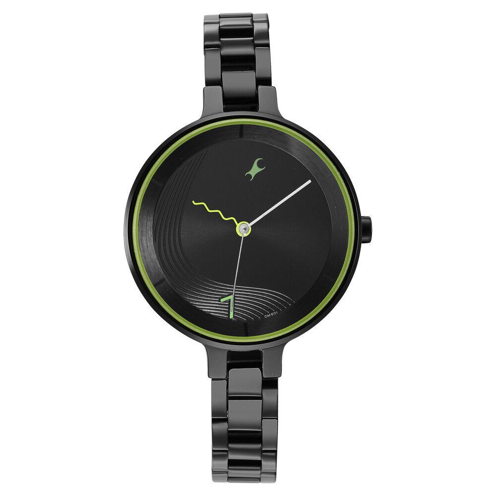 Fastrack ladies 2025 watches black metal