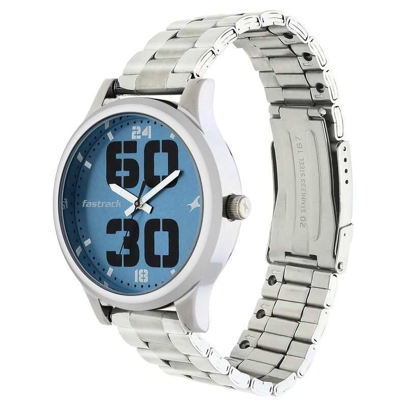 Fastrack Bold Quartz Analog Blue Dial Stainless Steel Strap Watch for Guys - image number 2