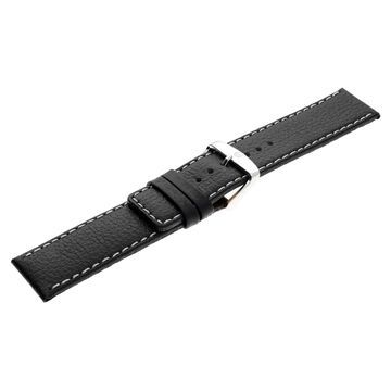 22 mm Black Genuine Leather Straps for Men