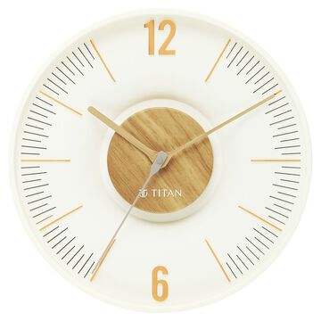 Titan Earth Flare Wall Clock - Wood Texture