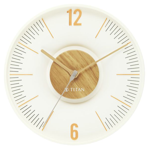 Titan Earth Flare Wall Clock - Wood Texture - image number 1