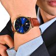 Titan Nebula Abhiyant 18k Gold Hand-Wound Mechanical Analog with Exhibition Caseback Leather Strap Watch for Men - image number 7
