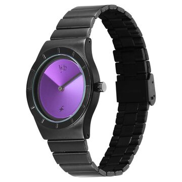 Vyb Arcane By Fastrack Quartz Analog Purple Dial Black Stainless Steel Strap Watch For Guys