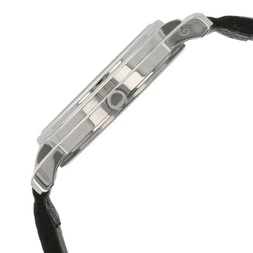 Titan Analog Silver Dial Quartz Stainless Steel Black Leather Strap Watch for Men