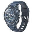 SF Quartz Analog Digital Blue Dial PU Strap Watch for Men - image number 1