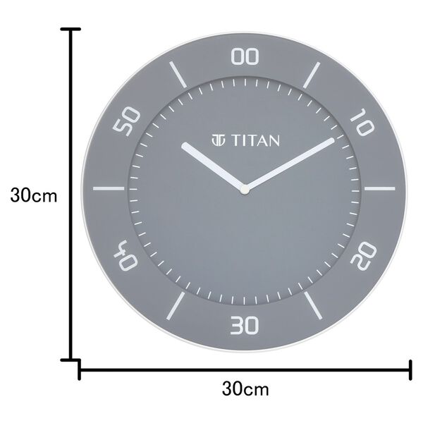 Titan Grey Slim Wall Clock - 30 cm x 30 cm (Medium) - image number 5