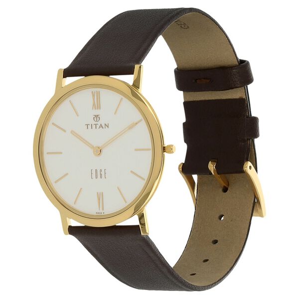 Titan Quartz Analog White Dial Leather Strap Watch for Men - image number 1