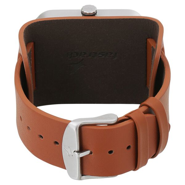 Fastrack Loopholes Quartz Analog Beige Dial Leather Strap Watch for Guys - image number 3