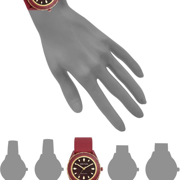Anne Klein Quartz Analog Maroon Dial Plastic Strap Watch for Women - image number 3